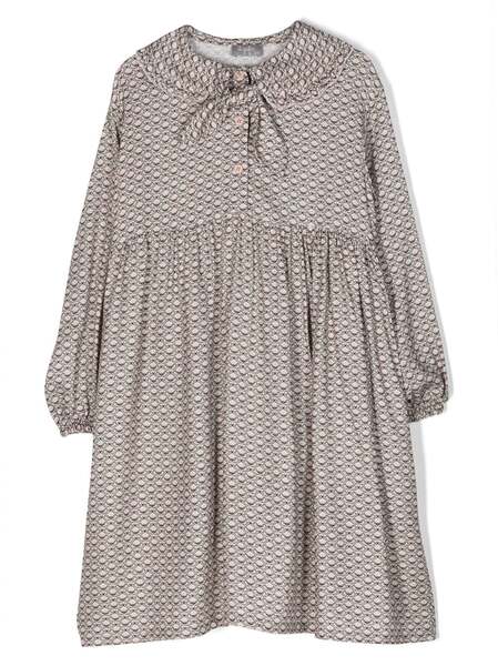  Il Gufo Monogram-pattern Dress - Neutrals 