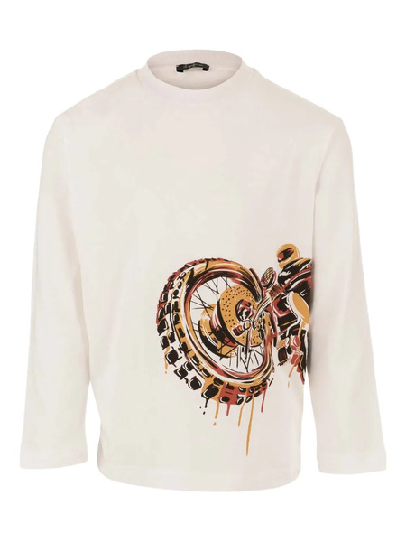  Il Gufo Motorcycle-graphic T-shirt - Neutrals 