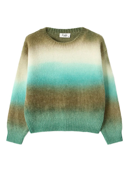  Il Gufo Ombré-effect Crew-neck Sweater - Green 