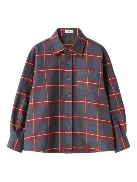  Il Gufo Plaid Pocket Shirt - Grey 