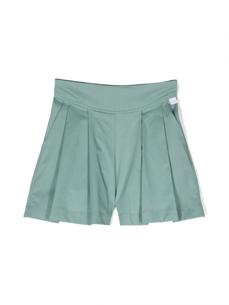  Il Gufo Pleated Elasticated-waistband Shorts - Green 