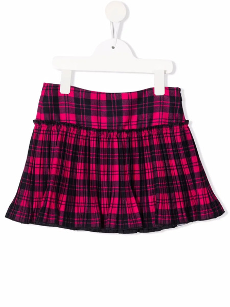  Il Gufo Pleated Tartan Mini-skirt - Pink 