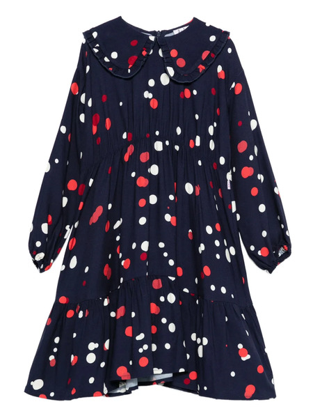  Il Gufo Polka-dot Dress - Blue 