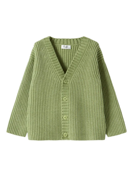 Il Gufo Ribbed Button Cardigan - Green 