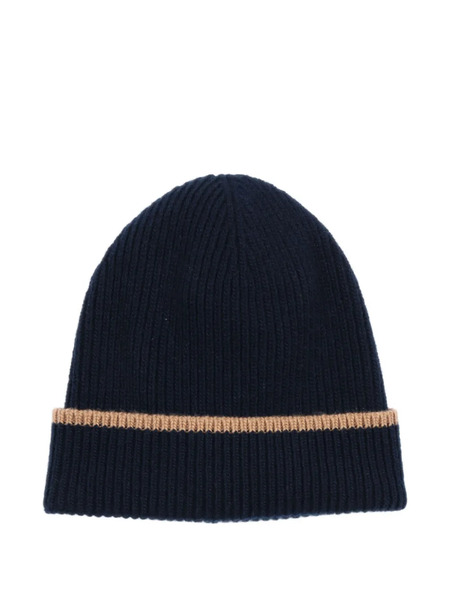  Il Gufo Ribbed Wool Beanie - Black 