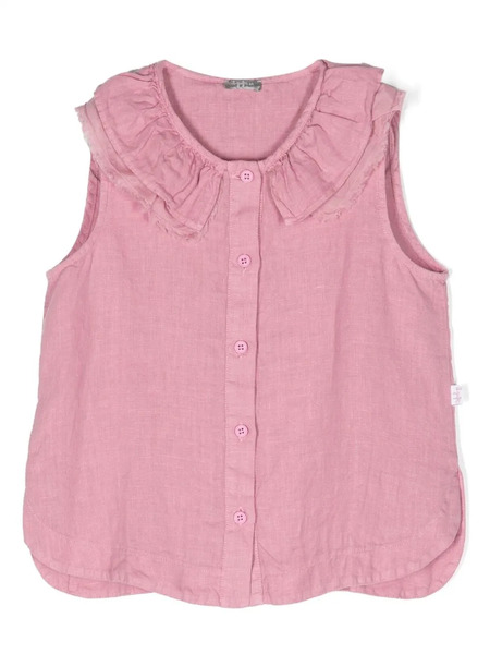  Il Gufo Ruffle-trim Sleeveless Blouse - Pink 