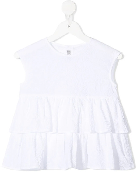  Il Gufo Ruffle-trim Sleeveless Blouse - White 