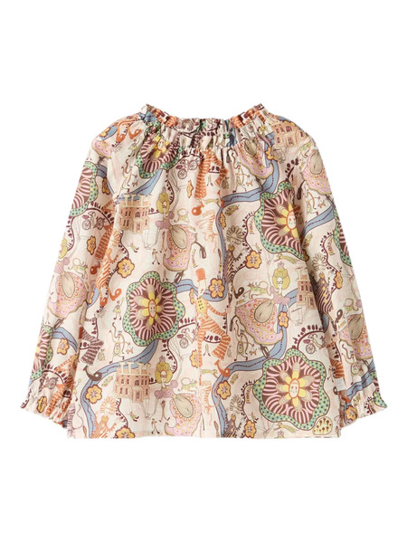  Il Gufo Ruffled Floral-print Blouse - Pink 