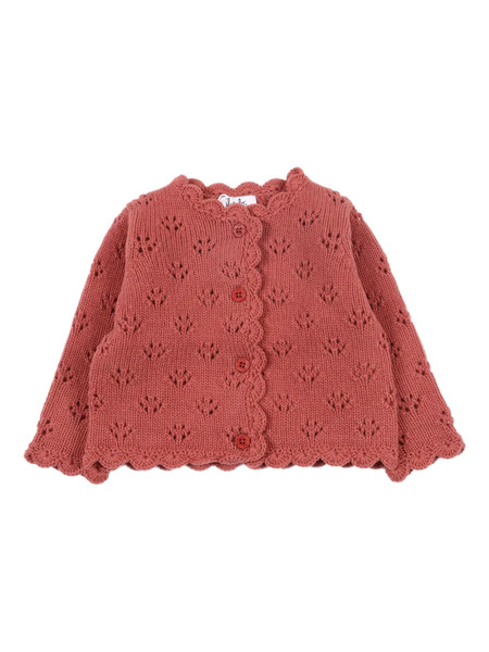  Il Gufo Scalloped-hem Wool Cardigan - Red 