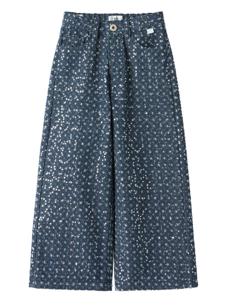  Il Gufo Sequin-embellished Trousers - Blue 