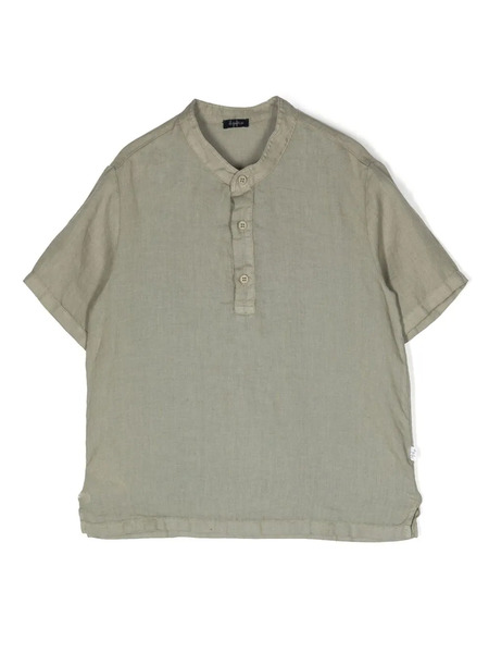  Il Gufo Short-sleeve Collarless Shirt - Green 