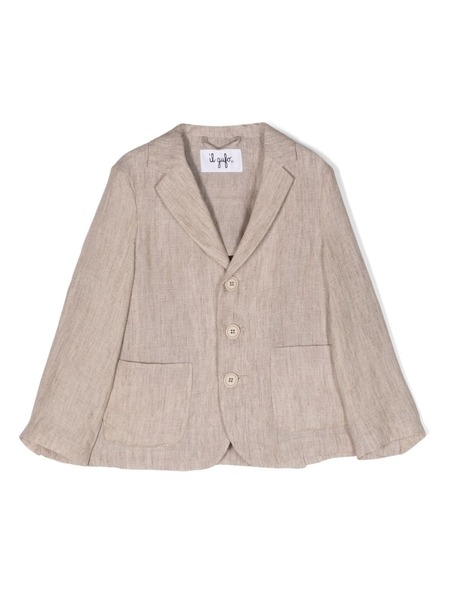  Il Gufo Single-breasted Linen Blazer - Neutrals 
