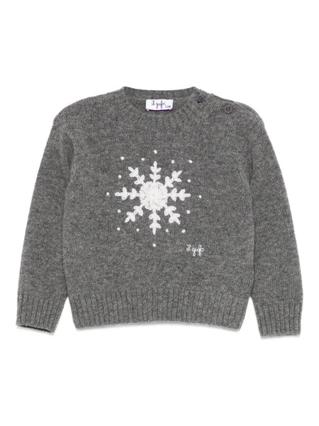  Il Gufo Snowflake Button Blouse - Grey 