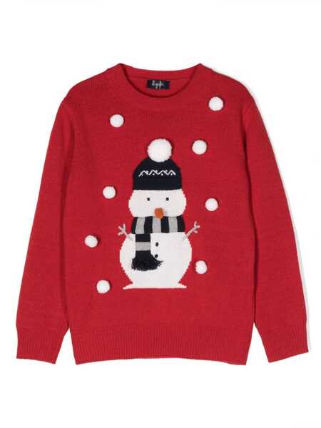  Il Gufo Snowman Christmas Jumper - Red 