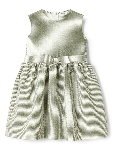  Il Gufo Striped Mini Dress - Green 