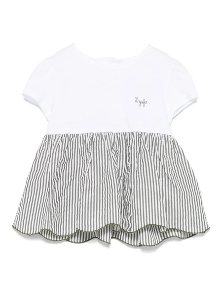  Il Gufo Striped Shorts Set - Green 