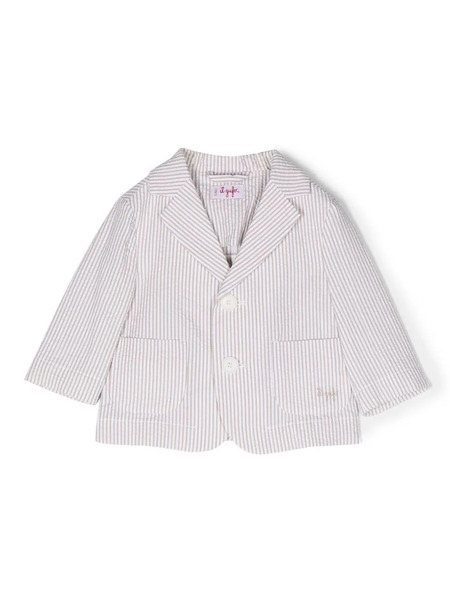  Il Gufo Striped Single-breasted Button Blazer - Neutrals 