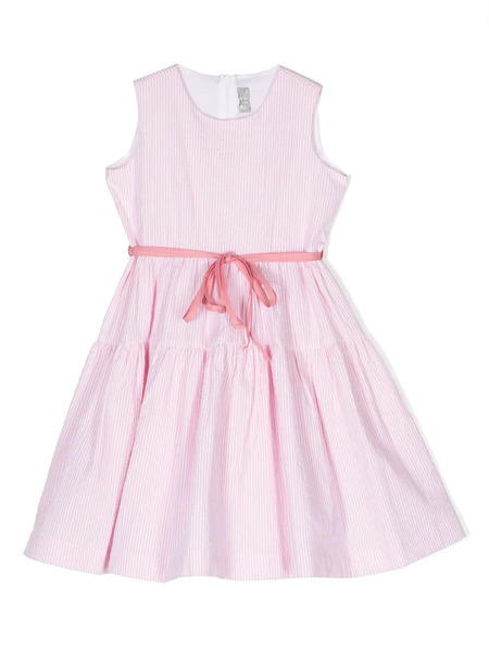  Il Gufo Striped Sleeveless Dress - Pink 