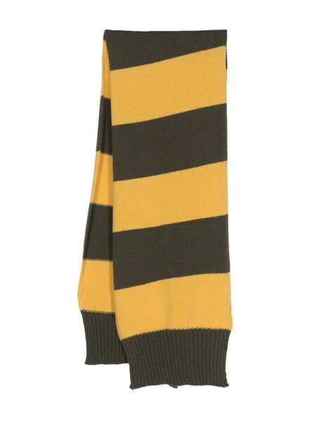  Il Gufo Striped Virgin-wool Scarf - Yellow 