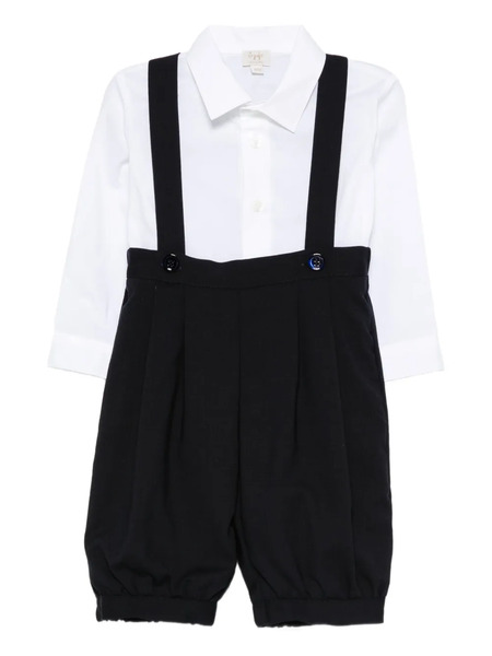  Il Gufo Suspenders Short Set - White 