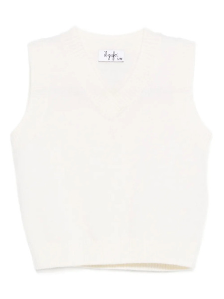  Il Gufo V-neck Sleeveless Sweater - White 