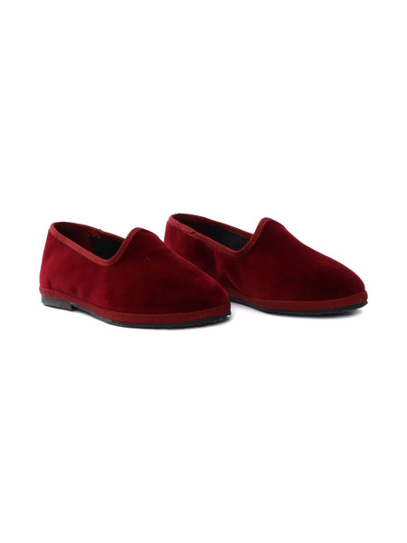  Il Gufo Velvet Ballerina Shoes - Red 