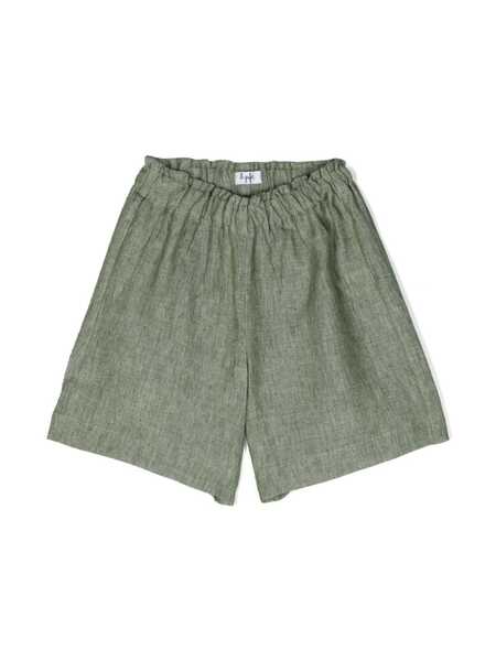  Il Gufo Wide-leg Linen Shorts - Green 