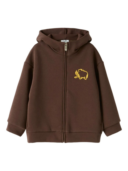  Il Gufo Zip Hooded Mammoth Coat - Brown 