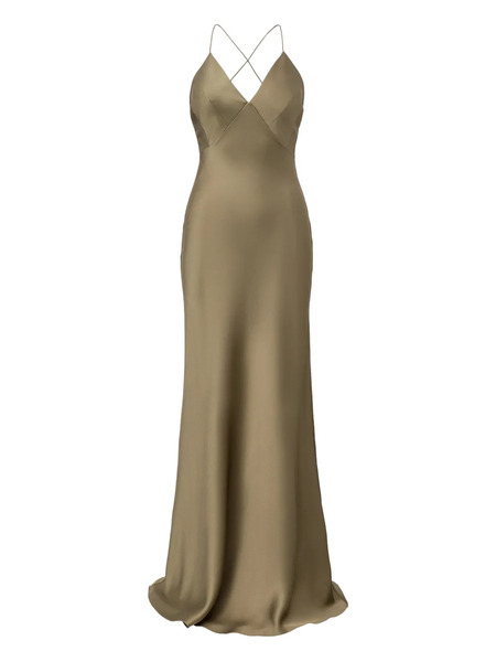  Il Volo Muse V-neck Cross-strap Dress - Neutrals 