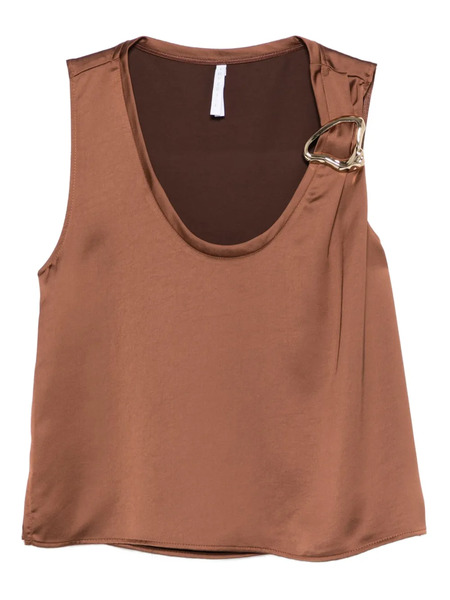  Imperial Buckle-detail Sleeveless Top - Brown 