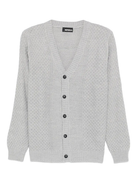  Imperial Buttoned V-neck Cardigan - Grey 