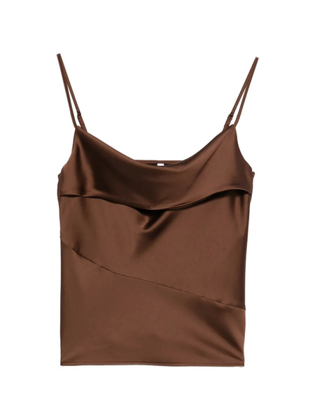  Imperial Draped Blouse - Brown 