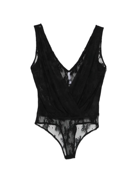  Imperial Lace V-neck Top - Black 