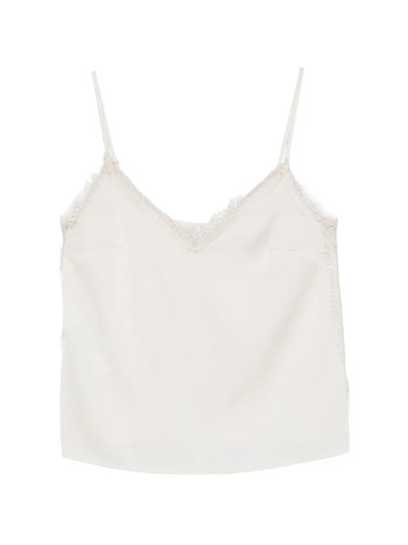  Imperial Lace V-neck Top - Neutrals 