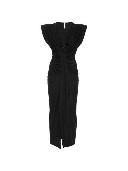  Imperial Twisted Draped Midi Dress - Black 