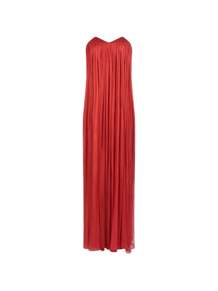  Imroska Gaia Metallic-finish Strapless Maxi Dress - Red 
