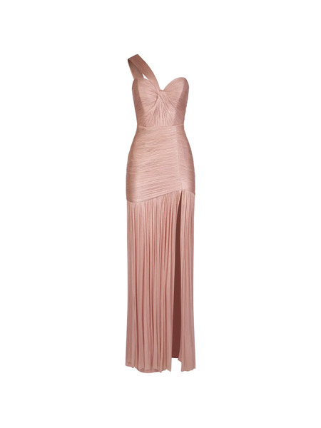  Imroska Imroska 19 One-shoulder Split Maxi Dress - Pink 