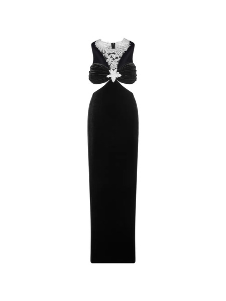  Imroska Queen Cleopatra Cut-out Embellished Maxi Dress - Black 