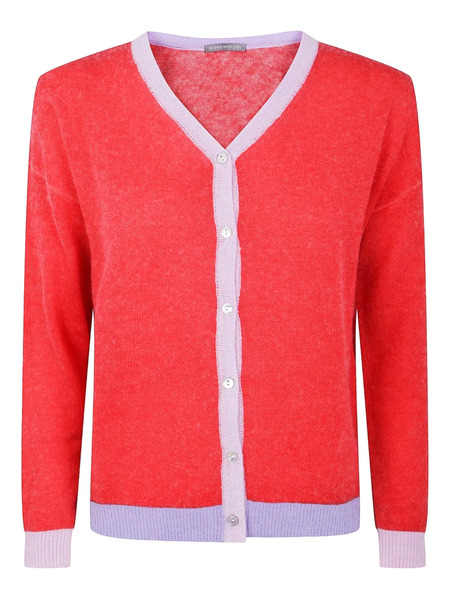  In Bed With You Contrast-panel Cardigan - Red 