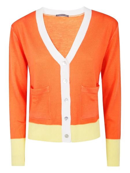  In Bed With You Contrast-trim Wool Cardigan - Orange 