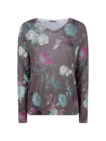  In Bed With You Floral V-neck Sweater - Brown 
