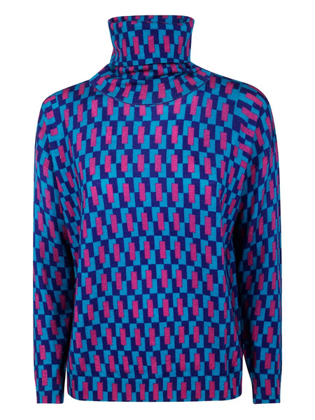  In Bed With You Geometric-pattern Jumper - Blue 