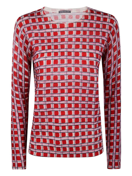  In Bed With You Geometric-print Wool Sweater - Red 