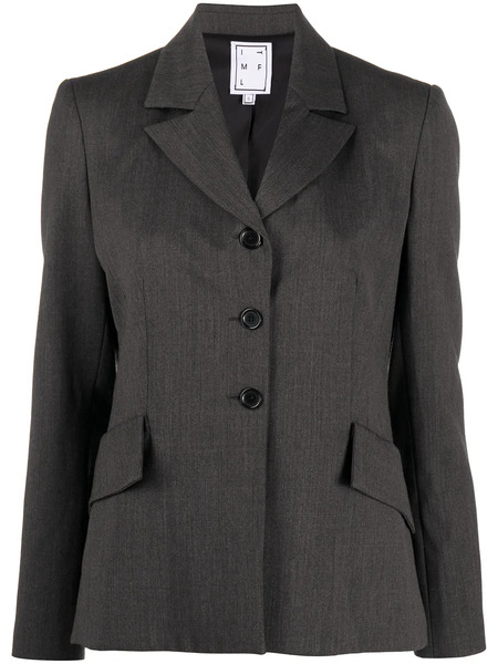  In The Mood For Love Notched-lapels Single-breasted Blazer - Grey 