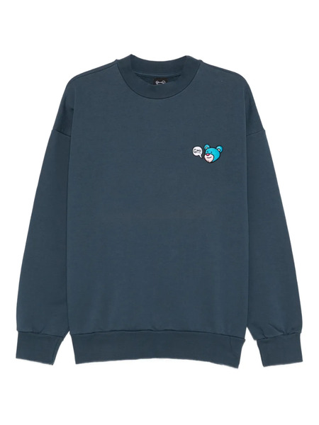  Inbetweeners Bear-embroidered Crew-neck Sweatshirt - Blue 
