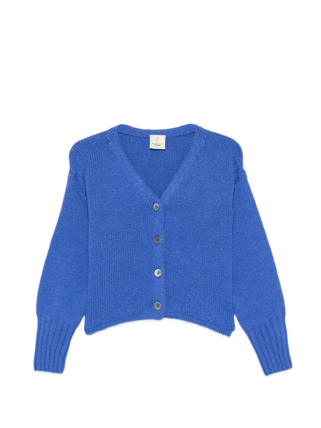  Incentive! Cashmere Buttoned V-neck Cardigan - Blue 