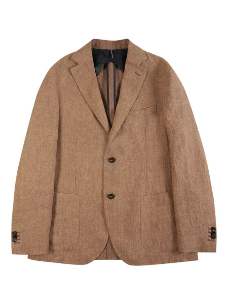  Incotex Single-breasted Linen Jacket - Brown 