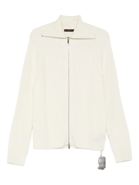  Incotex Zip-up Cardigan - White 