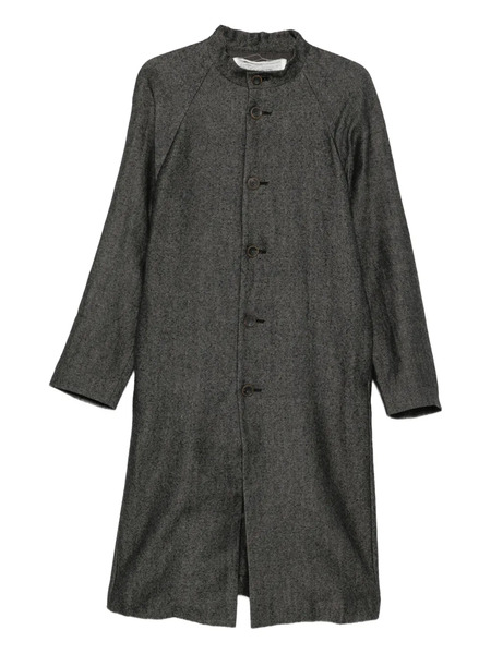  Individual Sentiments Single-breasted Collarless Coat - Grey 