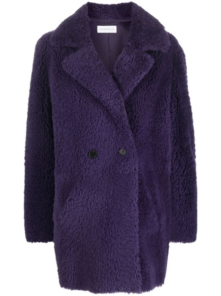  Inès & Maréchal Shearling Double-breasted Coat - Purple 